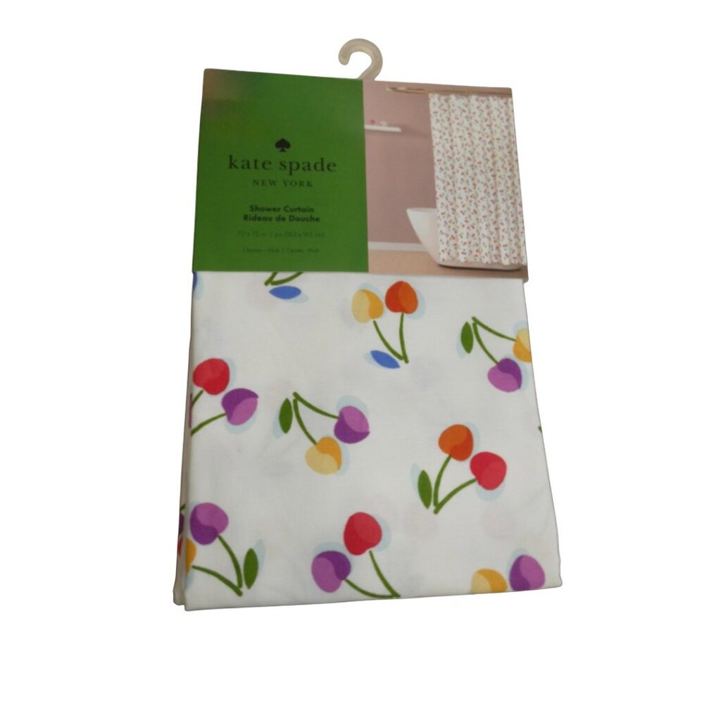 Kate Spade New York Cherries Fruit Shower Curtain Cotton Blend 72 X 72